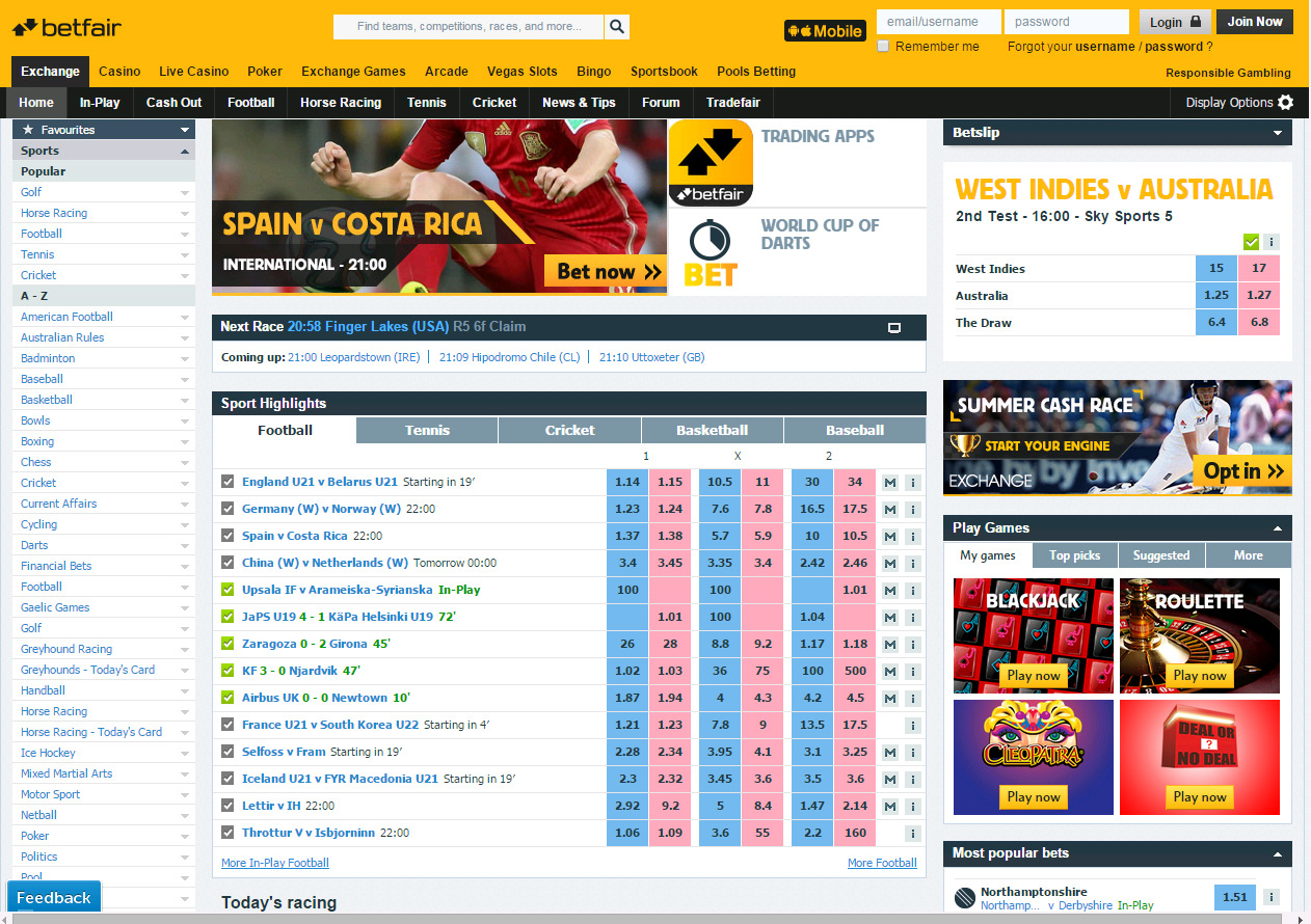 Betfair Screenshot